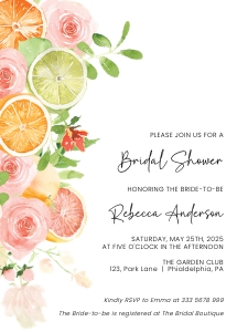 citrus floral Bridal Shower  AA074 design preview