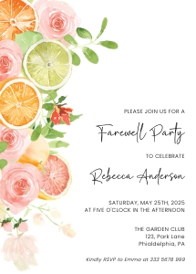 Citrus floral farewell party AA074 design preview