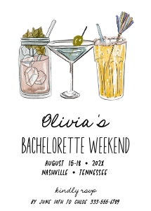 Summer Bachelorette Weekend AA075 design preview