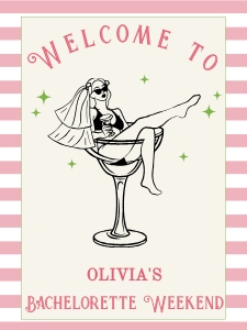Margarita and Matrimony welcome sign 18x24 inches A076 design preview