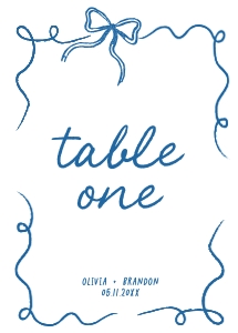 Table Number Quirky Bow aa045 design preview