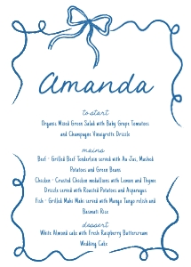 Quirky ribbon Menu personalized name aa045 design preview