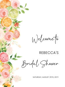 Citrus Bridal Shower Welcome sign AA074 design preview
