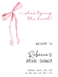 Bow coquette bridal Shower she has tying the knot AA053 design preview