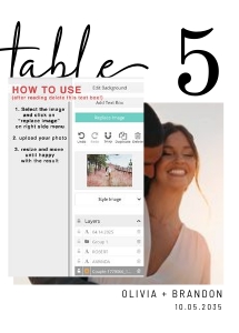 Minimalist Modern Photo Table Number 5x7 design preview