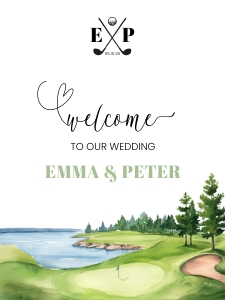 Golf Welcome sign wedding design preview