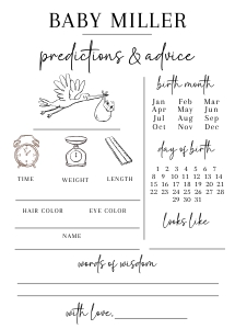 Baby Shower Baby Prediction Minimalist design preview