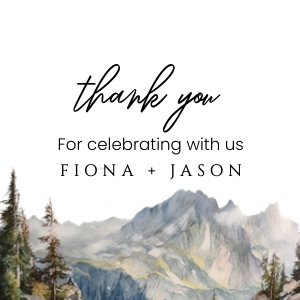 Mountain wedding favor tags AA031: Mountain wedding favor tags AA031