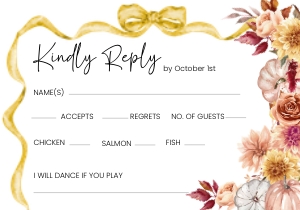 Wedding gold bow rsvp AA081: Wedding Gold Bow AA081