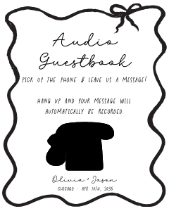 Audio guestbook vintage phone 8x10 AA045 design preview
