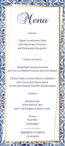 Blue tiles menu 4x9 design preview