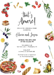 That's Amore rehearsal Dinner Invitation AA086 design preview