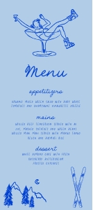 After ski Menu card AA065 design preview