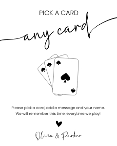 Playing cards guestbook sign design preview