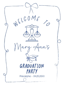 Law Graduation Bow Welcome sign AA045 design preview