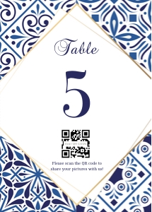 Table numbers editable blue tiles design preview