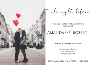 Rehearsal Dinner landscape invitation with Photo zz2 design preview