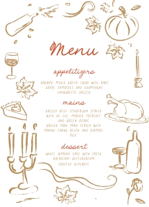 Thanksgiving dinner menu card AA092 design preview