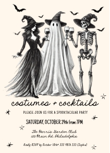 Costumes and cocktails halloween party AA085 design preview