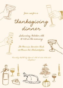 AA092 thanksgiving dinner hand drawn design preview