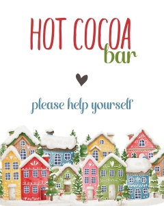 Snowy village Hot cocoa Bar sign aa029 design preview