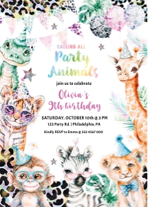 Party Animals Birthday Party AA096 design preview