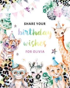 Party Animals Birthday Wishes sign AA096 design preview