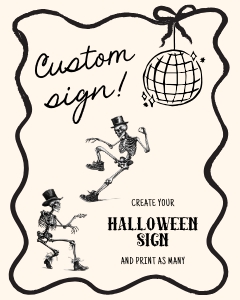 dancing skeleton halloween sign aa085 design preview