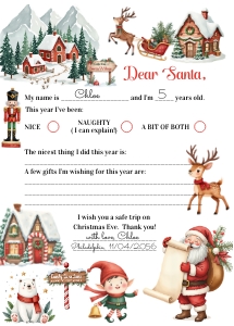 Sweet Christmas Letter to Santa AA098: Sweet Christmas Letter to Santa AA098