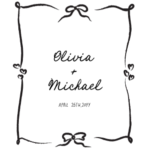 Heart bow frame napkins AA059 design preview