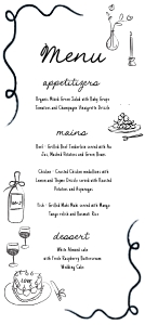 Wine food 4x9 dinner menu aa059: Wine food 4x9 dinner menu aa059
