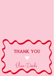 Thank you card foldable sweetheart aa047 design preview