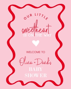 Sweetheart Baby Shower custom AA047 sign 8x10 design preview