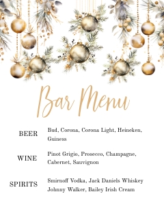 Christmas Bar Sign gold ornament aa028 design preview