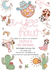 Yaa how Rodeo Cow girl Birthday AA0102 design preview