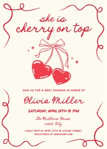 She is cherry on top Baby Shower AA105 design preview