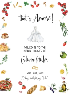 That's Amore Bridal Shower Welcome sign 18x24 AA086 design preview