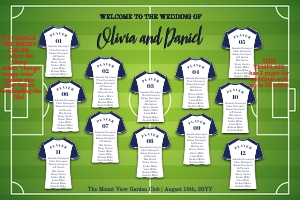 Lacrosse wedding seating chart design preview