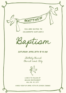 Baptism hand drawn AA110 design preview