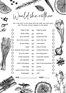 AA082 Bridal Shower games off the market design preview