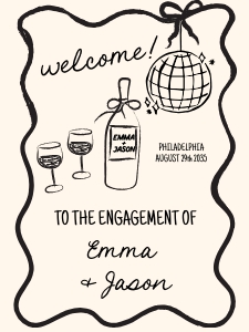 aa059 whimsical engagement welcome sign design preview