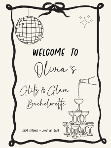 glitz and glam welcome sign aa070 design preview