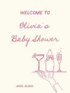 baby shower quirky martinin welcome sign aa059 design preview