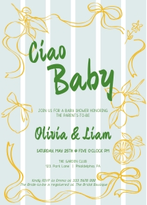 Ciao Baby shower invitatio AA112 design preview