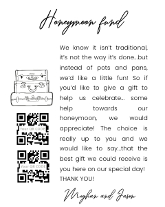 Honeymoon fund sign and card design preview