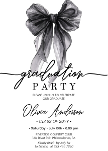 AA117 black bow graduation design preview