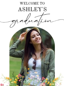 WIldflowers graduation welcome sign design preview