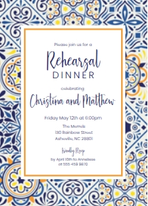 rehearsal dinner portuguese tiles: Portuguese tiles rehearsal dinner