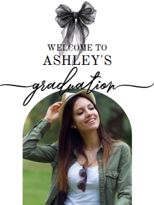 aa117 black bow welcome sign graduation design preview