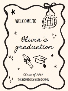 AA111 Graduation welcome sign design preview